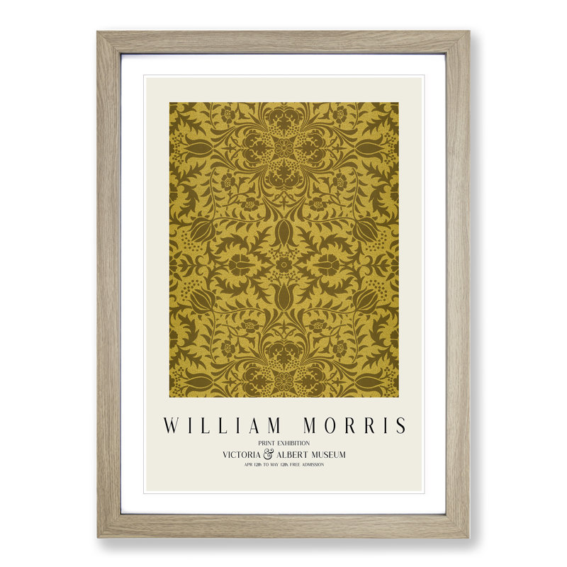 Vine Pattern Vol.1 by William Morris - Picture Frame Art Prints, 65cm H x 48cm W x 2cm D, Oak