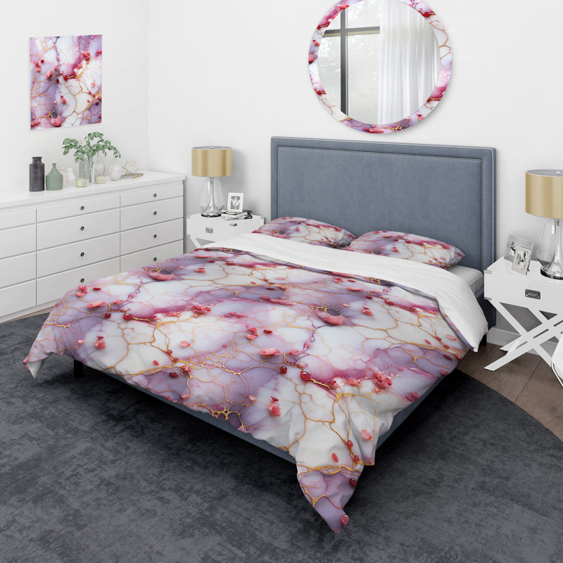 Fantaisie motif de marbre - ensemble de housse de couette en marbre - microfibre de polyester