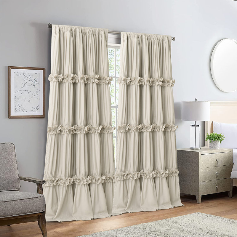 Room Darkening Curtain Pair, Camel, 42"W x 63"L