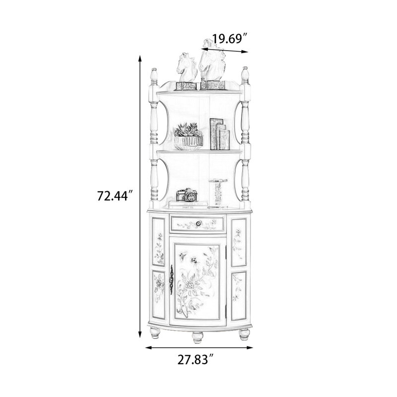 Picture color Solid + Manufactured Wood Corner cabinet