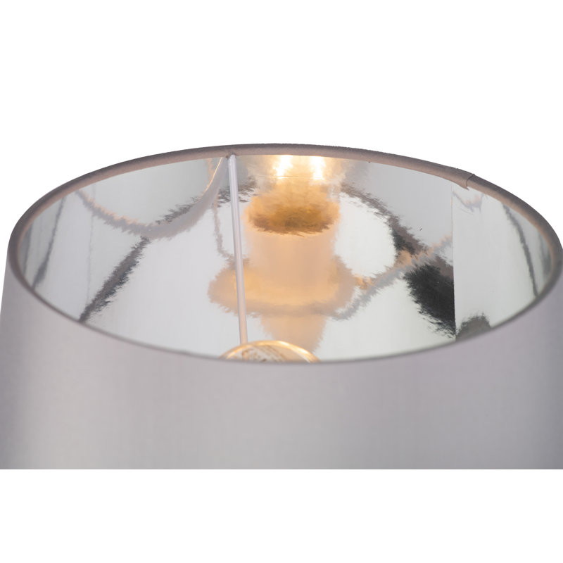 Zellner 45cm Grey Chrome Table Lamp