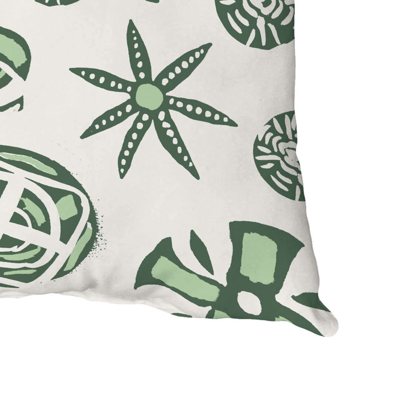 Geometric Outdoor Reversible Throw Pillow, Green