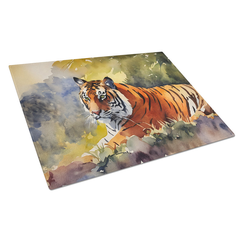 Bengal Tiger Glass Cutting Board Large