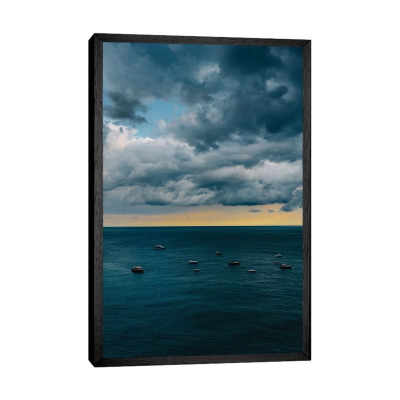 Stormy Amalfi Coast III by Bethany Young - Print on Canvas, 66.04cm H x 45.72cm W x 3.81cm D, Black Framed
