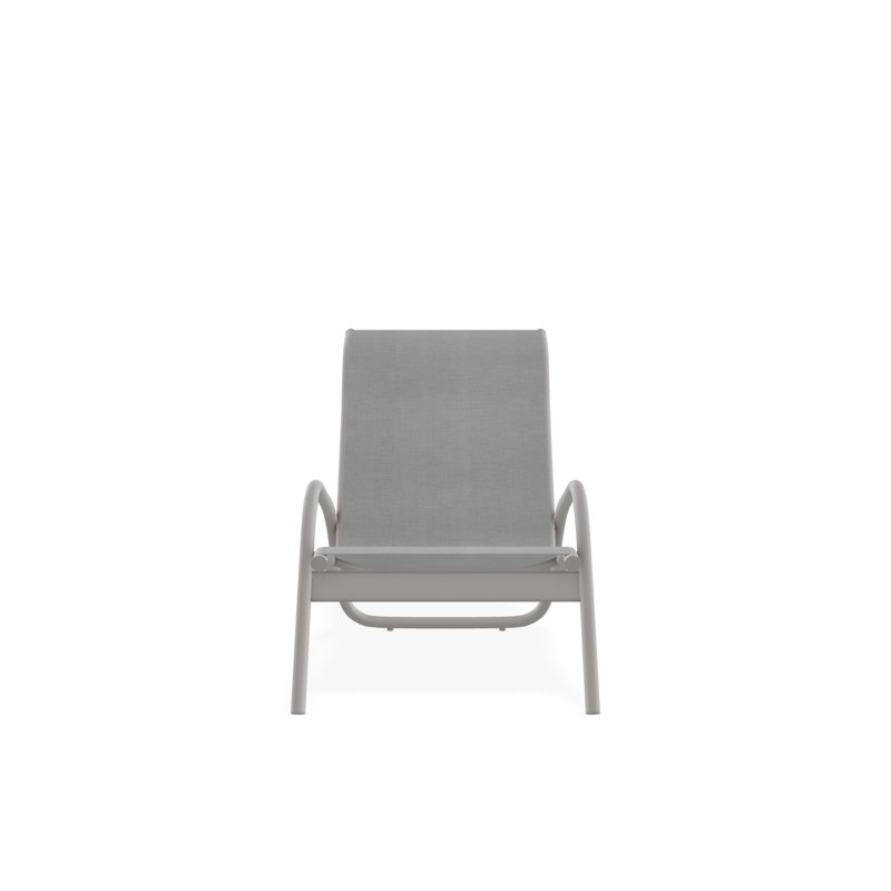 Chaise longue de jardin empilable en aluminium Gardenella, Gris chaleureux, Alliage