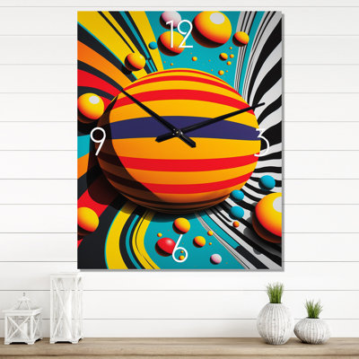 Pop Art Colourful Spheres VI - Modern Geometric Very Large Wall Clocks