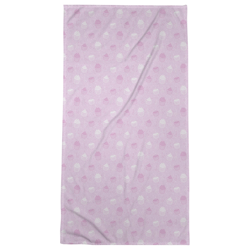 Katelyn Elizabeth Cotton Blend Bath Towel, Pink/White