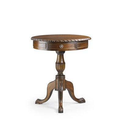 Chippendale Solid Wood Pedestal End Table