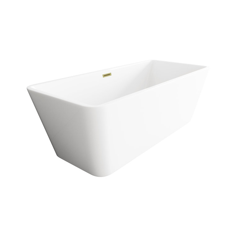 67 Inch Bathtub in Glossy White with Trim