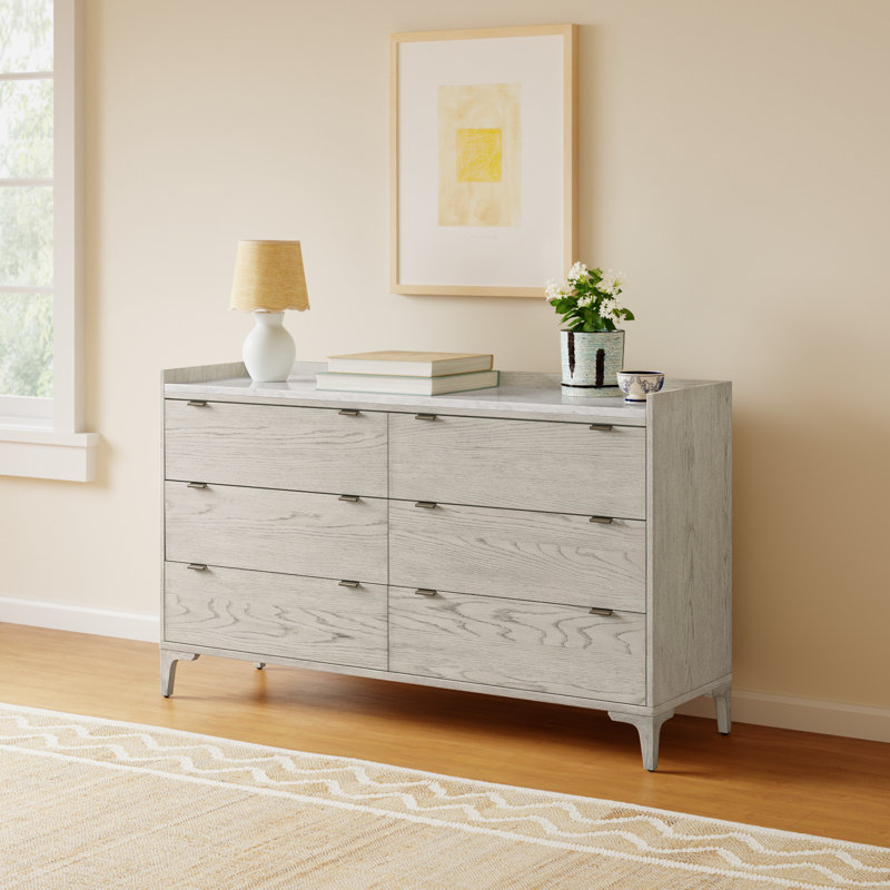 Elaiya 6 - Drawer Marble Dresser