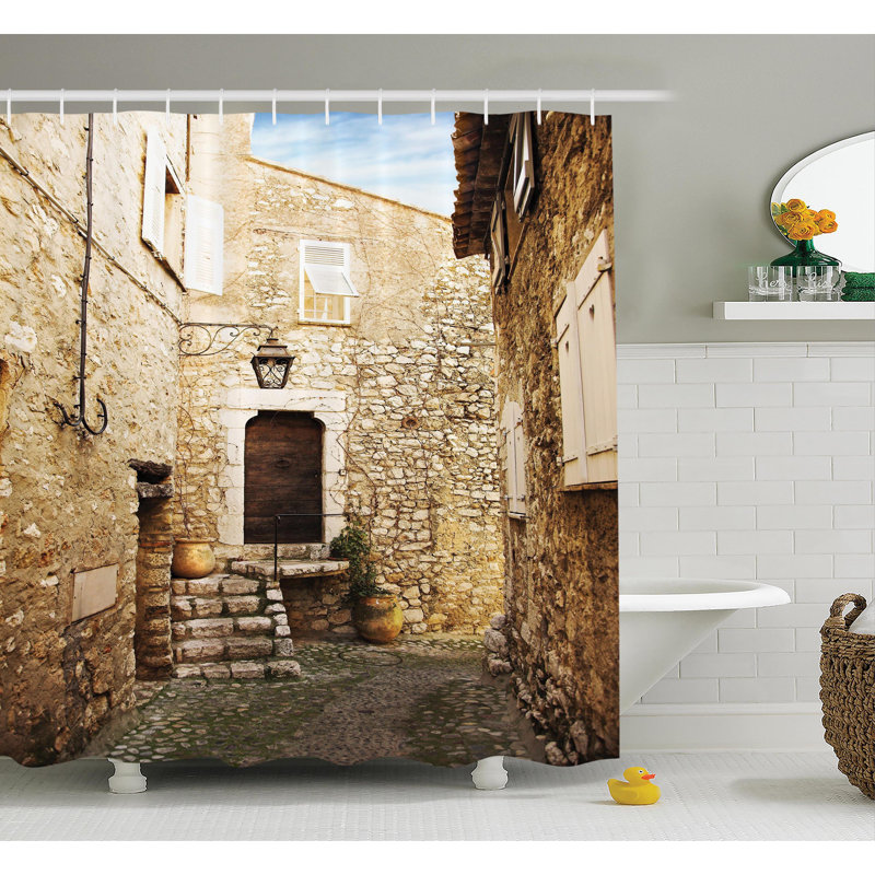 Ensemble de rideau de douche étroit cobble street, H 75 po x l 69 po