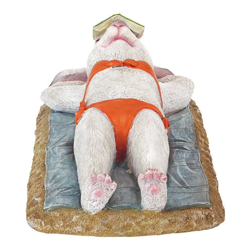 Beach Bunny Soaking Up Some Rays Statue