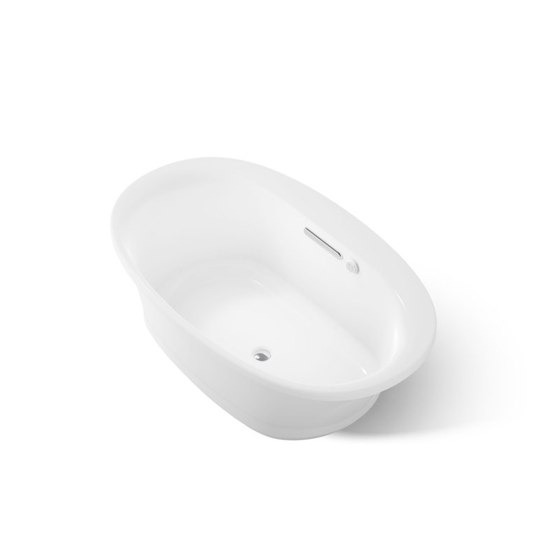 Underscore Oval 60" x 36" Drop In Undermount Whirlpool Acrylic Bathtub Heater, White
