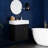 21.6" Modern Floating Bathroom Vanity - Ceramic Basin With Right Side Storage & Rose Gold Handle