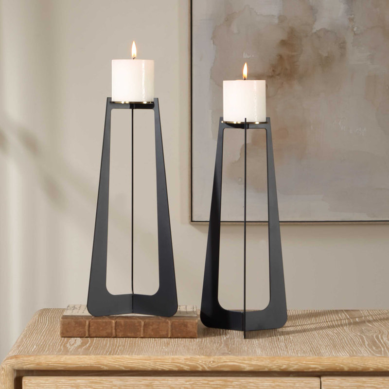 Uttermost Columnar Black Candleholders