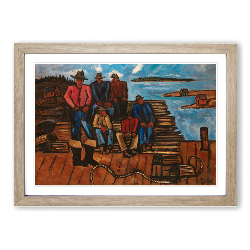Lobster Fishermen by Marsden Hartley - Picture Frame Painting, Oak Framed, 36cm H x 48cm W x 2cm D