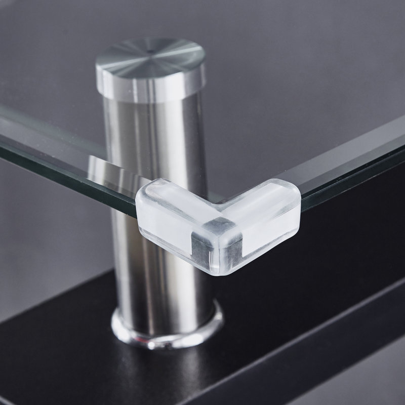 47.21'' Glass Top Console Table, Black