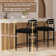 Upholstered Counter Stool, Modern Sleek Bar Stool Set of 2