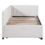 Lit de jour simple rembourré avec couchette, lin beige, tissu de saleté, lit de jour sans sommier tapissier, nécessaire