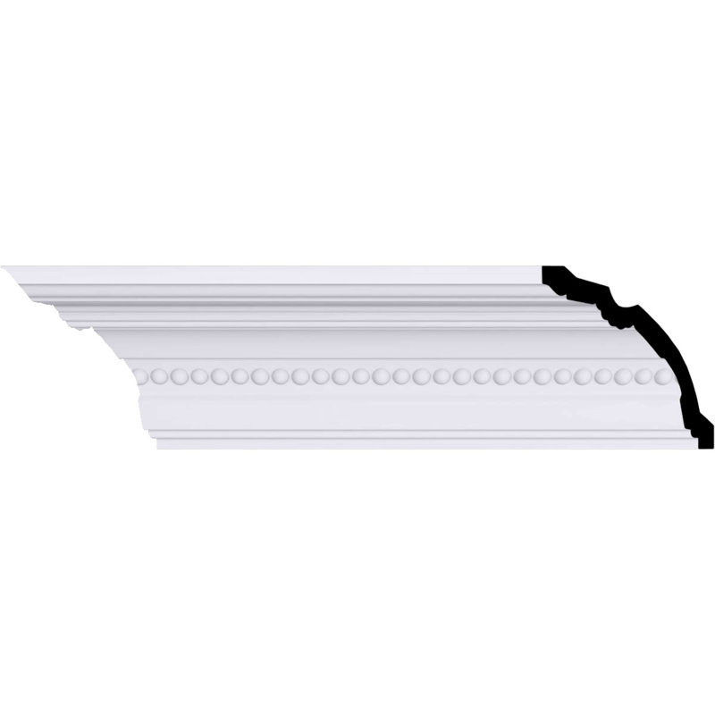 Endurathane Valeriano Crown Moulding, 4"H x 3 3/4"P x 5 3/8"F x 94 1/2"L, (5/8" Repeat), Factory Primed