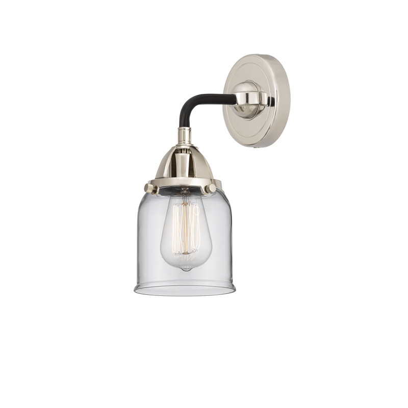 Shauna Armed Sconce, LED, Clear, Black Polished Nickel