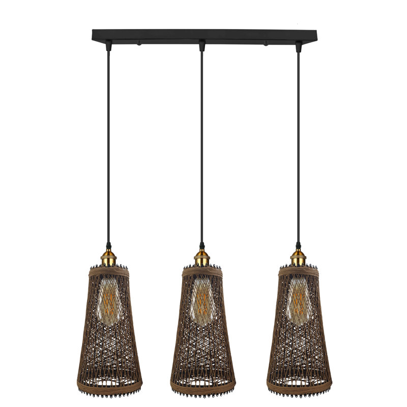 Macek 3 - Light Brown Kitchen Island Pendant
