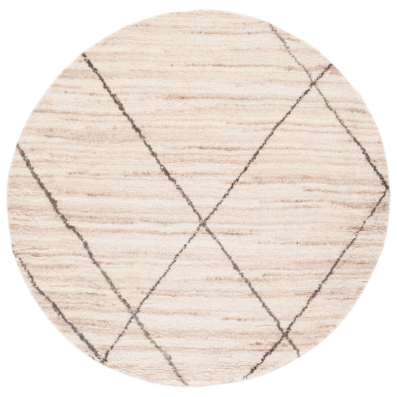 Tapis beige Alacam 791, Rond 6 pi
