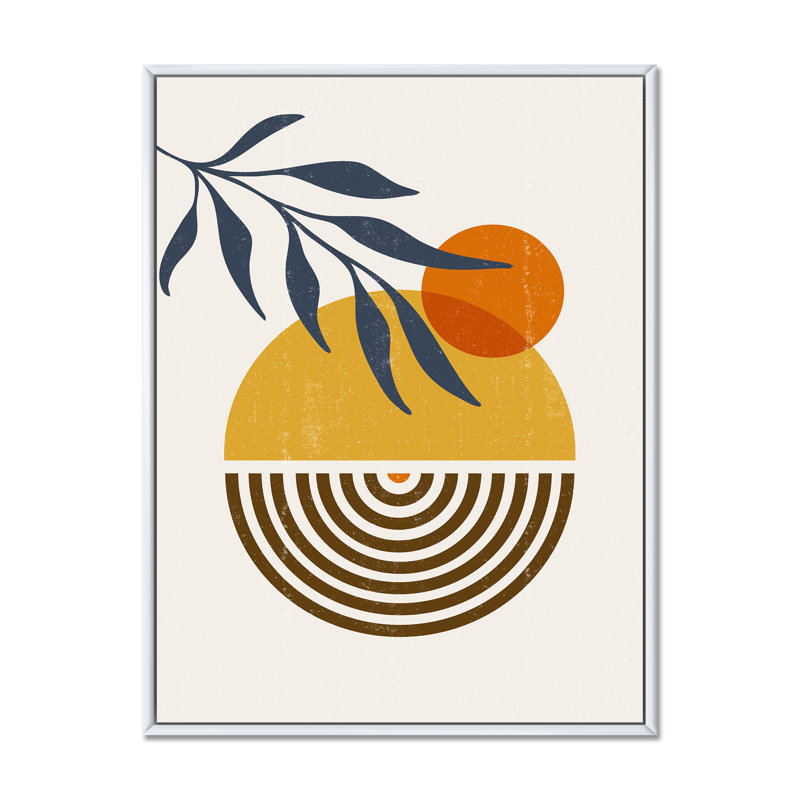 Botanical Minimalist Leaf with Abstract Shapes IV - Photographie à cadre flottant sur toile, H 40 po x l 30 po x 1,5 po