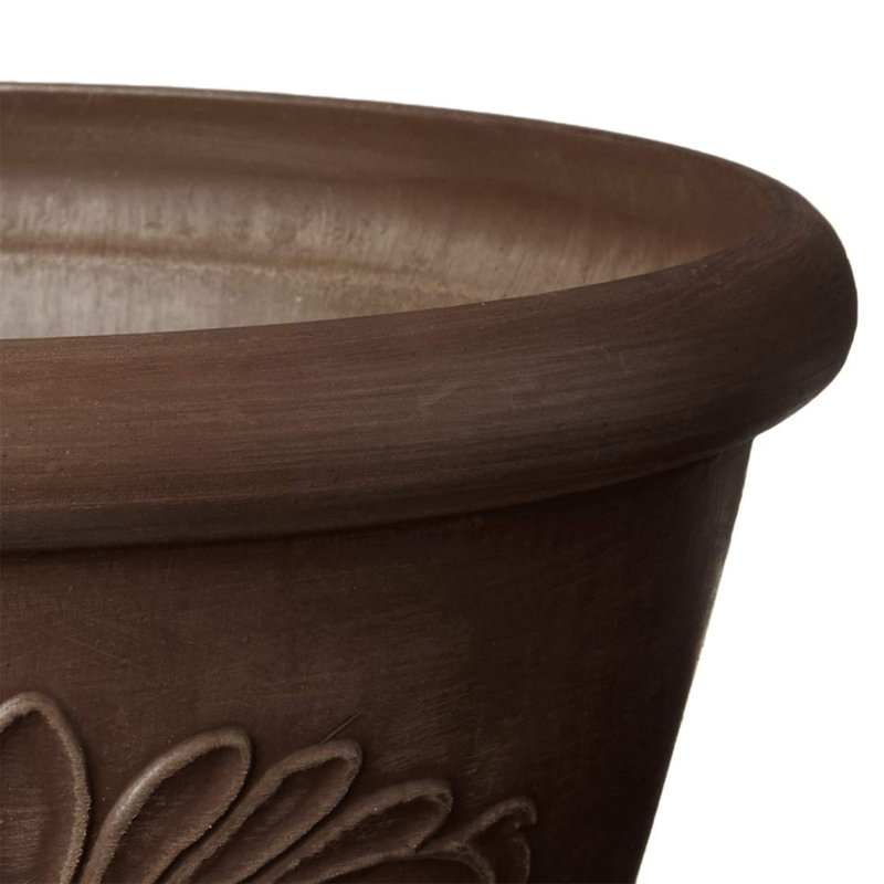 Pot à fleurs en plastique Myler, Chocolat, H 5 po x l 12 po x P 12 po