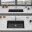 Évier de cuisine en quartz - Évier de cuisine encastré à simple cuve en granite noir 30 po x 19 po x 9,65 po Quartz