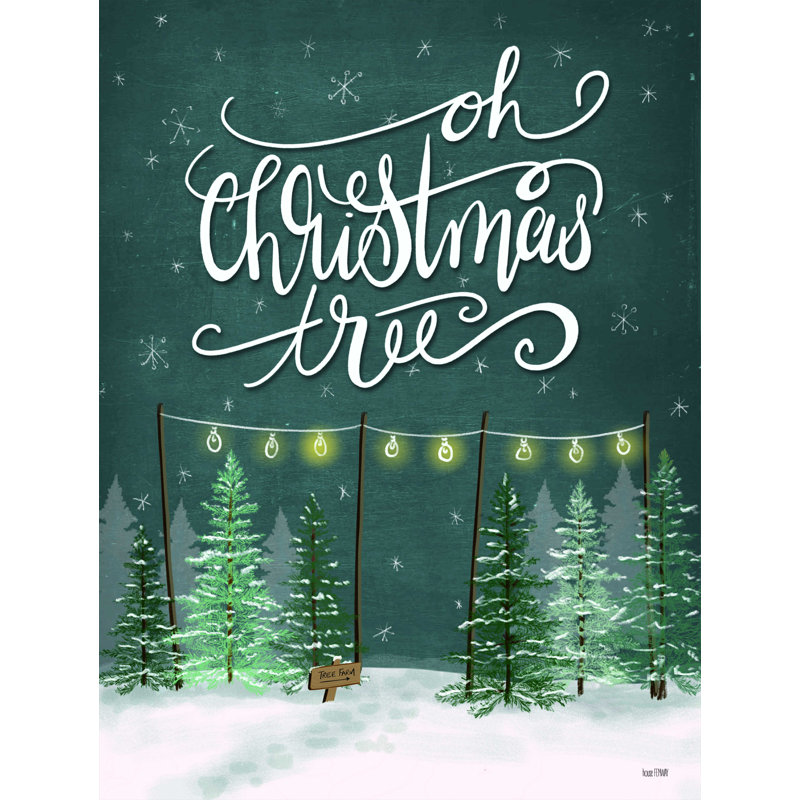 Oh Christmas Tree - reproduction d'art sur toile tendue, H 16 po x l 12 po