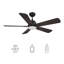  Ventilateur de plafond intelligent 52 po avec lumière, télécommande