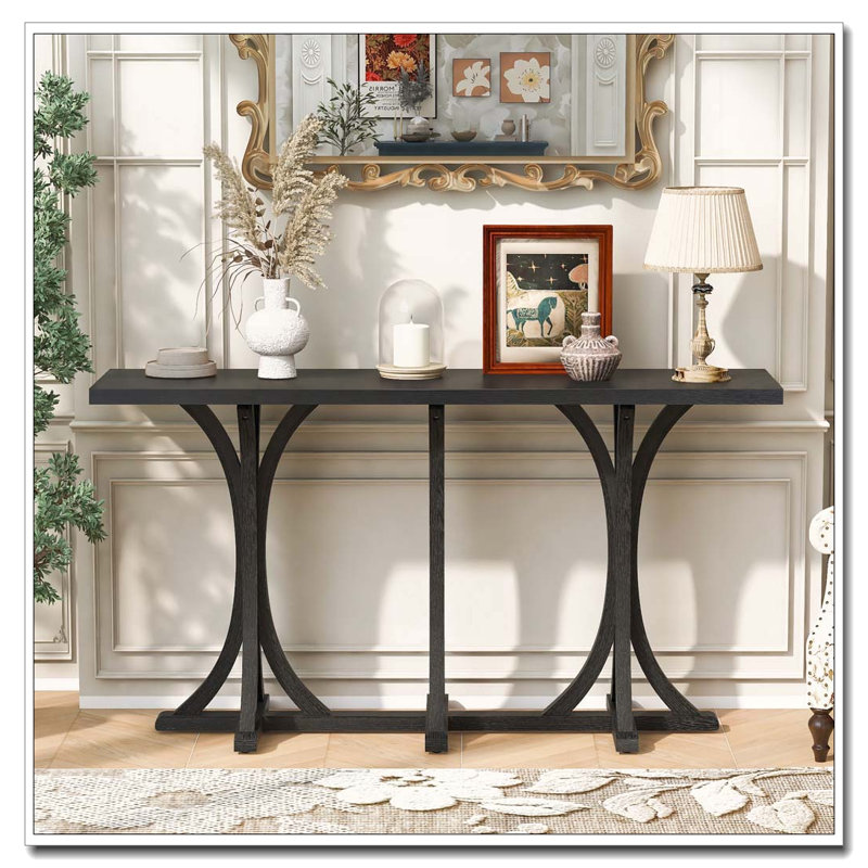 Console en bois 59,8 po, Noir