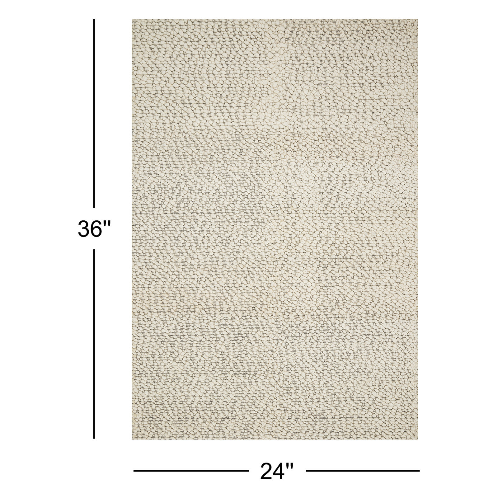 Charter Ivory Hand-Knotted Wool Rug, Rectangle 2' x 3'
