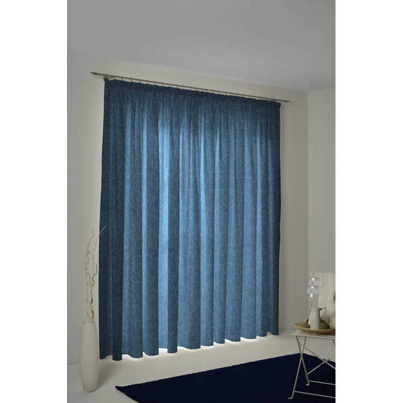 Siglerville Single Curtain Panel, opaque, Blue, 132 W x 225 D cm