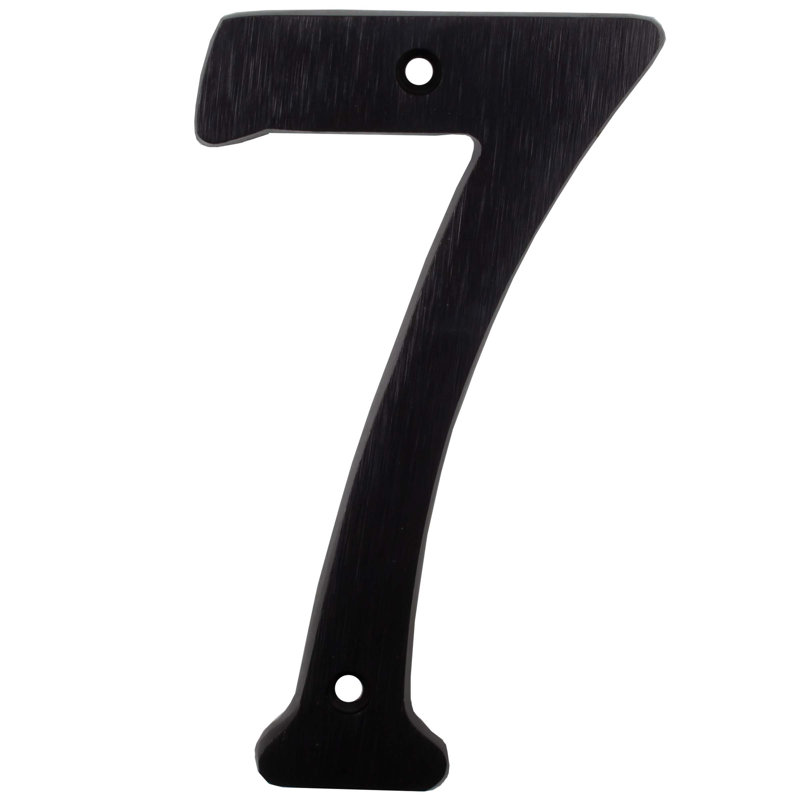 Numéro de maison en métal 4 po, Noir mat, 7