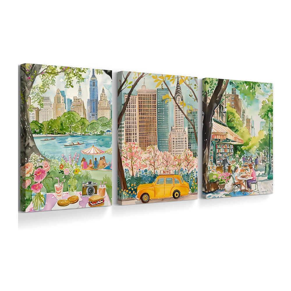Dakota Fields Watercolor New York City Wall Art NYC Canvas Poster ...