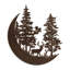 Décoration murale abstraite en forme de cerf dans la forêt-94207958-94207961
