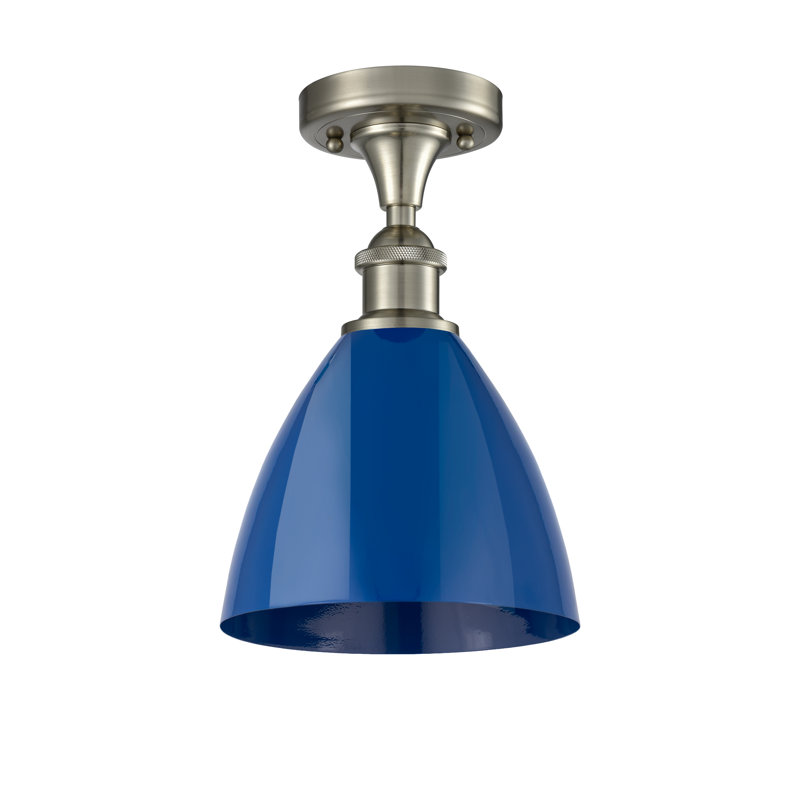 Semi encastrement, Bleu, Nickel satiné brossé
