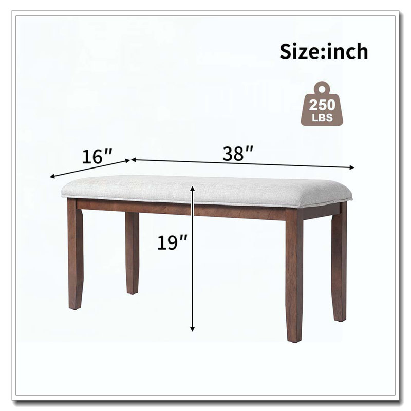 Banc rembourré pour chambre à coucher, Cerisier