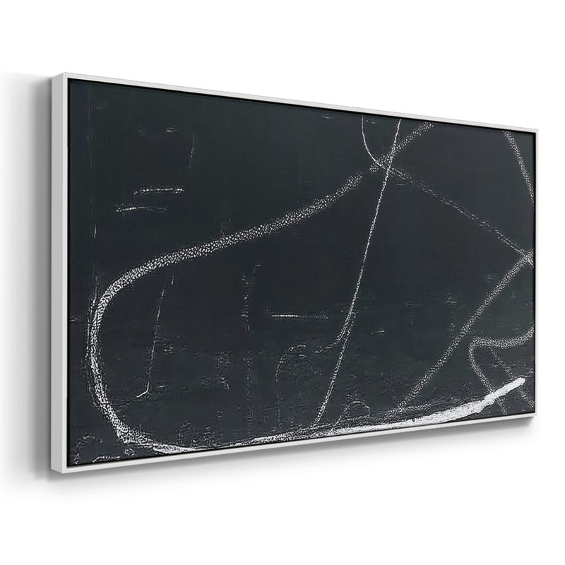 Abstrait, série DC DCXIV, toile tendue avec châssis, prête à être accrochée, H 17 po x l 41 po, Blanc