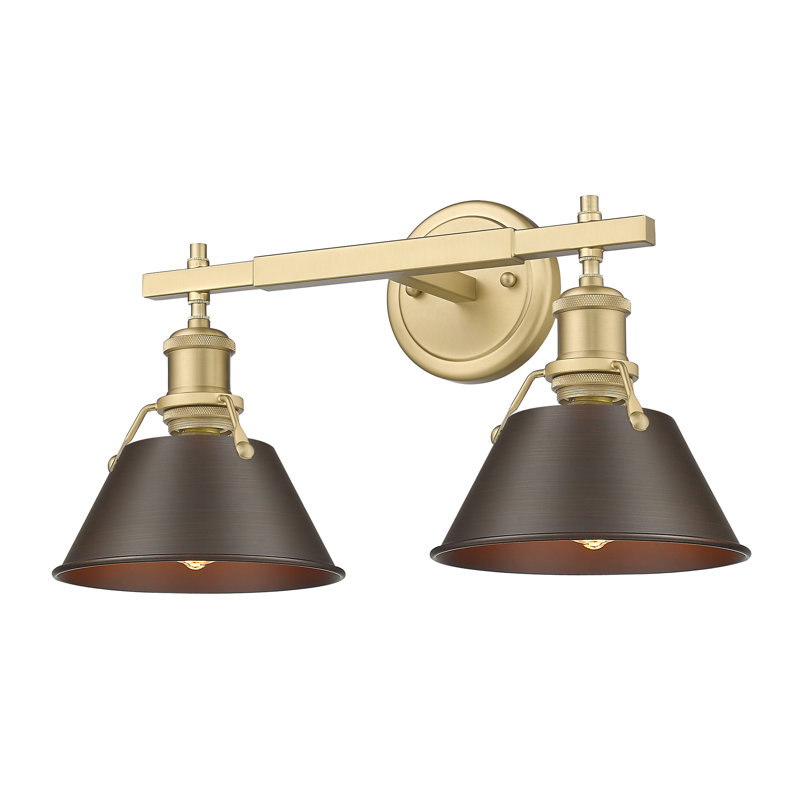 Weatherford 2 - Light Dimmable Vanity Light, Rubbed Bronze, Brushed Champagne Bronze
