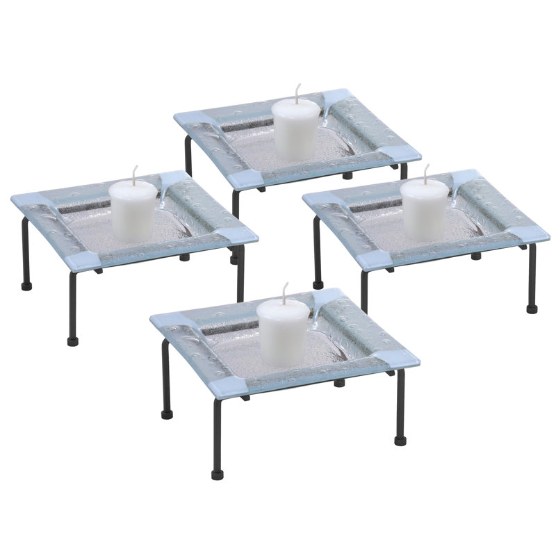 3.25'' H Glass Tabletop Dish, White Fused