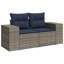 14 Piece Garden Sofa Set With Cushions Grey Poly Rattan Acacia