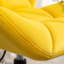 Chaise de bureau Diamond en jaune énergique - Pivot réglable, coussin en velours, système de levage, structure en métal et siège intrigant, siège en tissu, mousse confortable, fabrication