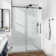 72 In. W X 76 In. H Hinge Frameless Shower Door In Matter Black Finish Clear Glass Soft-Closing Silent Door Bath Panel