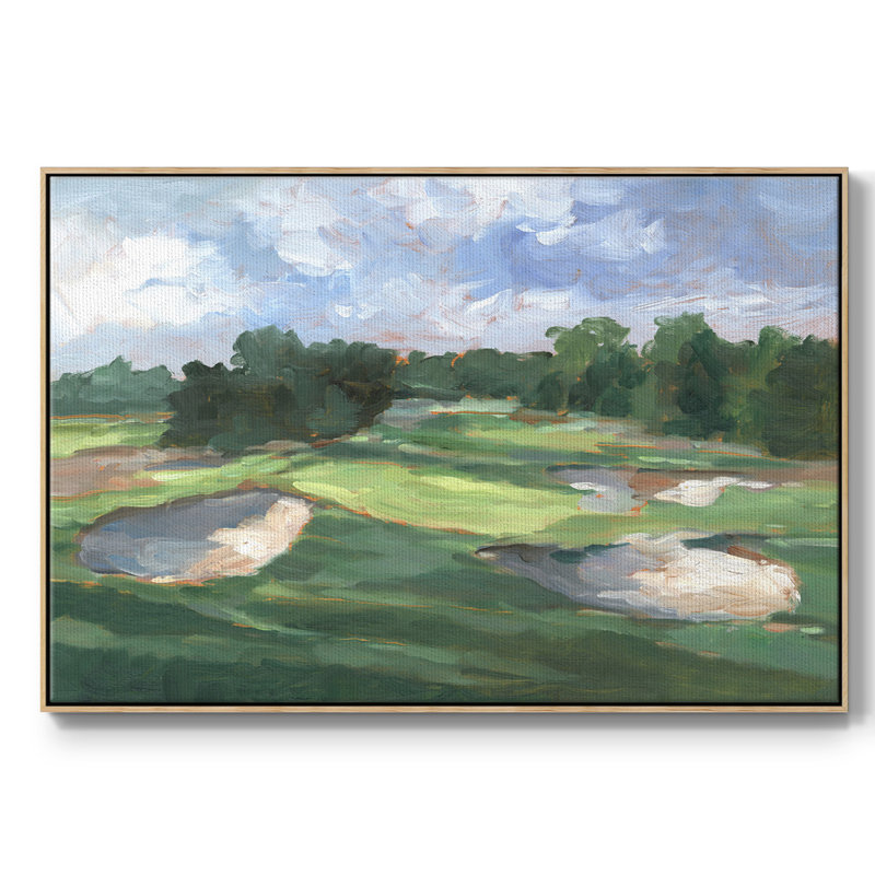 Golf Course Study III, reproduction d'art sur toile, Bois naturel, H 27 po x l 41 po x P 2 po