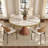 Luxury Thicken Stone Gold Trim Analia Round Solid Wood Base Kitchen Room Table For 2-8 People-1964089374-1964089373