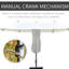 Parasol de patio double face 15 '- marché rectangulaire en acier par temps beige, assemblage facile, protection solaire pour le blocage de la cour arrière, base, plate-forme d'assemblage