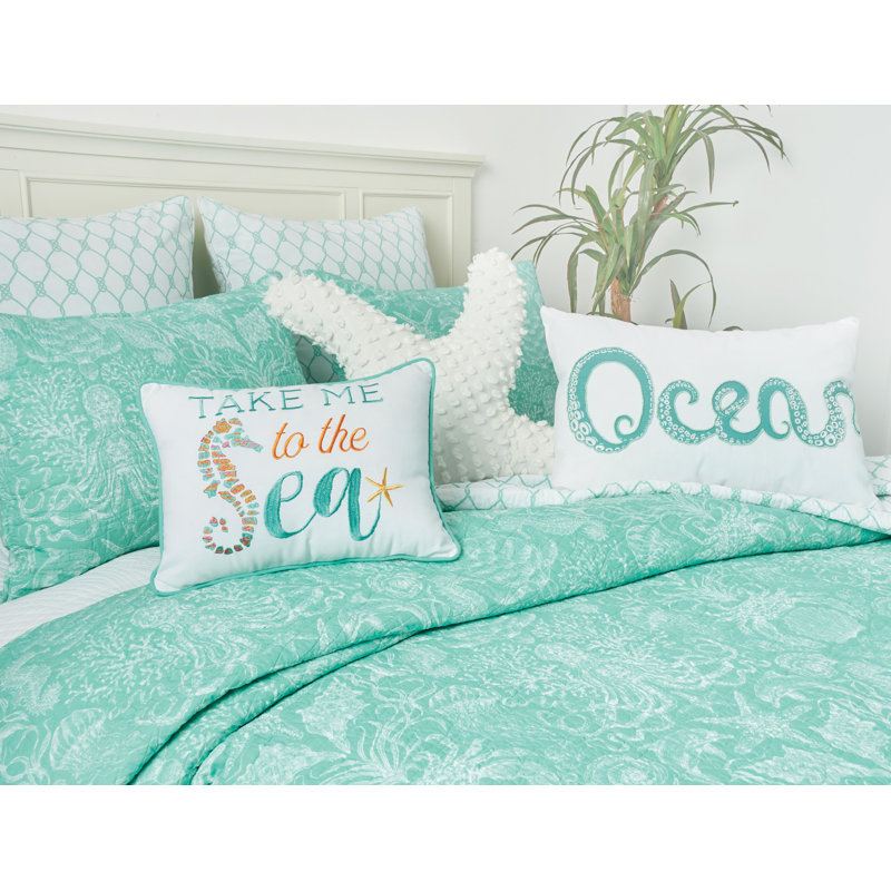 Octi Ocean Beaded Throw Pillow